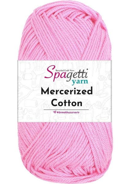 Spagettiyarn Mercerized Cotton Pembe El Örgü Ipliği