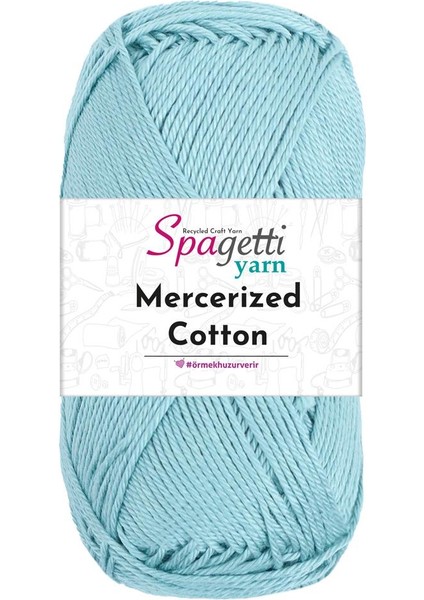 Spagettiyarn Mercerized Cotton Gök Mavi El Örgü Ipliği