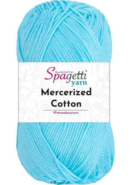 Spagettiyarn Mercerized Cotton Turkuaz El Örgü Ipliği