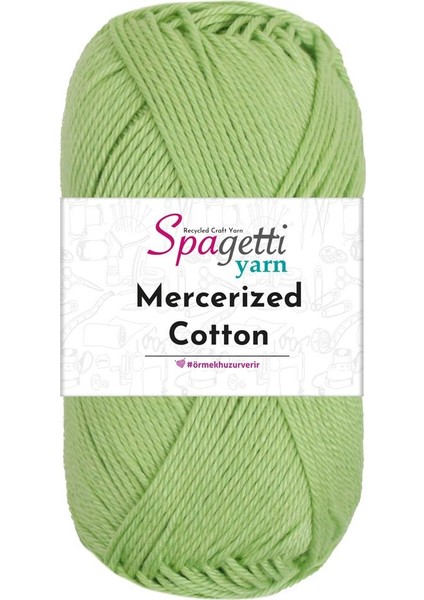 Spagettiyarn Mercerized Cotton Fıstık Yeşil El Örgü Ipliği