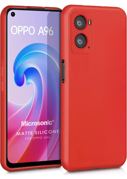 Matte Silicone Oppo A96 4g Kılıf Kırmızı