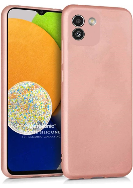 Matte Silicone Samsung Galaxy A03 Kılıf Rose Gold