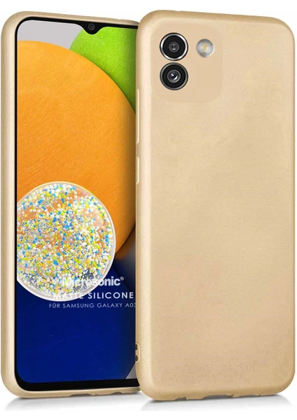 Matte Silicone Samsung Galaxy A03 Kılıf Gold