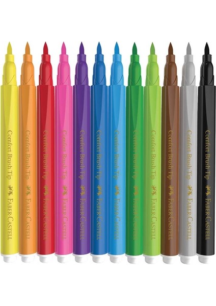 Faber Castell Comfort Serisi Keçeli Kalem 12 Renk Fırça Uçlu 5068155242