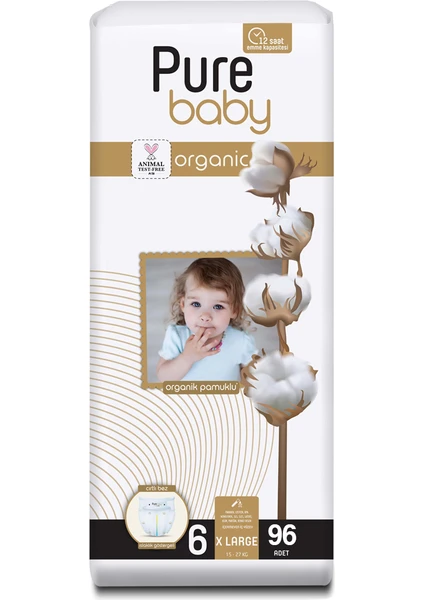 Pure Baby Organic Bebek Bezi 6 Numara 11-20 kg 96 Adet