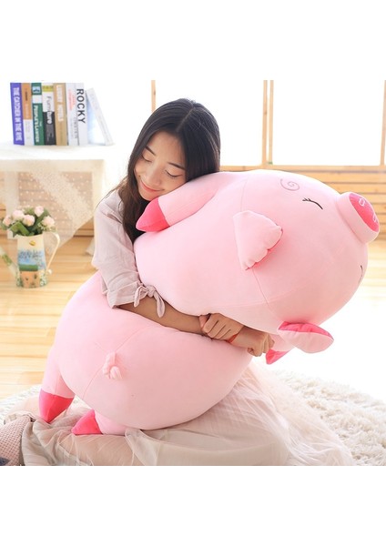 Karikatür Pembe Pig Peluş Oyuncak Yastığı, Yükseklik: 80CM (Pembe) (Yurt Dışından)