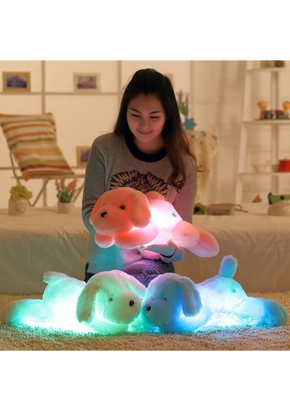 50 cm Algılama Anahtarı Renkli Aydınlık LED Işık Peluş Yastık Yastık Çocuk Oyuncakları (Pembe) (Yurt Dışından)