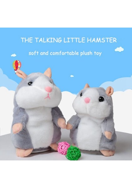 15 cm Talkal Little Hamster Peluş Oyuncak (Gri 15CM) (Yurt Dışından)