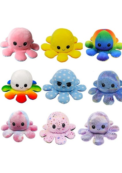 2 Adet, Ahtapot Bebek Çift Taraflı Çevirme Bebek Peluş Oyuncak (Beyaz Renk Siyah Renk) (Yurt Dışından) modelleri