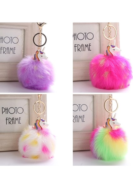 Anime Unicorn ile Peluş Oyuncak Keychain Unicorn Anahtar Kolye (7) (Yurt Dışından)