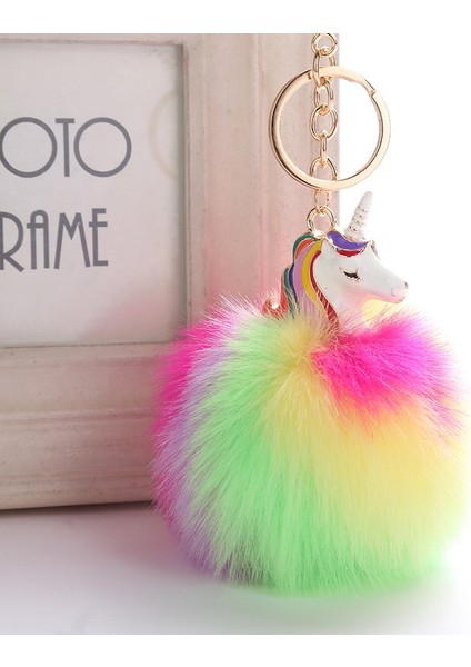 Anime Unicorn ile Peluş Oyuncak Keychain Unicorn Anahtar Kolye (7) (Yurt Dışından)