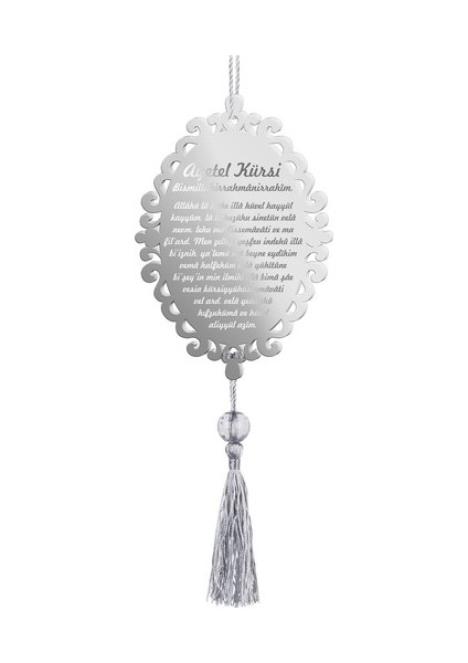 Çift Taraflı Ayetel Kürsi Pleksi Araba Dikiz Aynası Süsü Krom