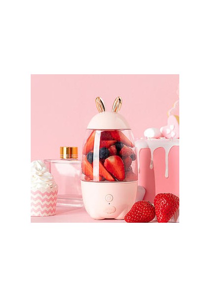 Güzel Tavşan Ev Taşınabilir USB Şarj Edilebilir Strey Makinesi Meyve Blender Mikser Meyve Strey Cup Meyve Blender Mixer