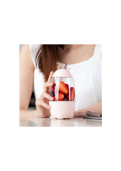 Güzel Tavşan Ev Taşınabilir USB Şarj Edilebilir Strey Makinesi Meyve Blender Mikser Meyve Strey Cup Meyve Blender Mixer