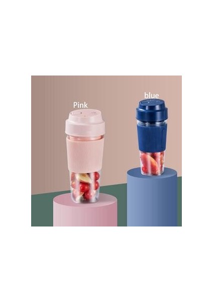 Taşınabilir Blender Meyve Sıkacağı Kupası Mini Akülü Kişisel Seyahat Mikser Smoothies Maker Süt Sallamak Için Karıştırma 300ML | Sıkacaklar (Pembe)