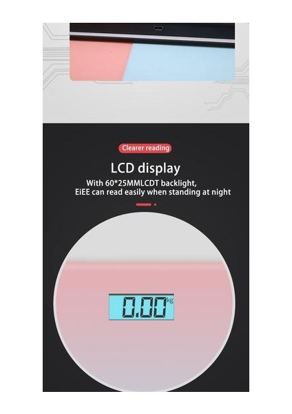 Akıllı Vücut Ağırlık Ölçeği Degradeler Renk Banyo Ölçekli Kat Terazi Cam LED Dijital Banyo Ölçeği Tartı Terazi USB Şarj | Banyo Terazi (Pembe) modelleri