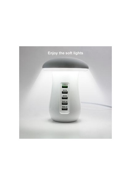Çok Işlevli Cep Telefonu Standı 5 Bağlantı Noktalı USB Şarj Mantar LED Lambaları Masa Telefon Tutucu iPhone Samsung | Telefon Standı | Cep Telefonu Standdesk Telefon Tutucu (Ingiltere Fişi) fiyatları