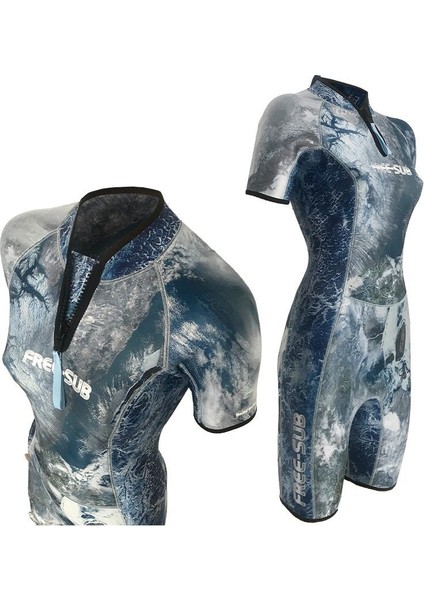 2mm Dreams Sky Kadın Shorty (Kısa) Sörf, Scuba Tüplü Dalış Elbisesi Wetsuit
