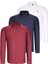 Üçlü Set G725 Dewberry Erkek Gömlek-Beyaz-Lacivert-Bordo 1