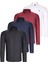Dörtlü Set G725 Dewberry Erkek Gömlek-Siyah-Beyaz-Lacivert-Bordo 1