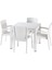 Violet Rattan 90X90 cm Camlı Bahçe Balkon Teras Masa Takımı 4 Adet Sandalye 1