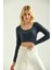 Saks Yumoş Örme Crop Bluz 5
