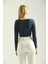 Saks Yumoş Örme Crop Bluz 2