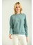 Mint Sırt Baskılı Basic Örme Sweatshirt 3