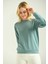 Mint Sırt Baskılı Basic Örme Sweatshirt 4
