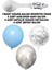 15 Li Gümüş Konfetili 5 Şeffaf Balon 5 Makaron Mavi 5 Metalik Gri Balon Seti 2