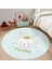 Princess Tavşan Desenli Çocuk & Genç Odası Makinede Yıkanabilir Kaymaz Tabanlı Yuvarlak Çocuk Halısı 5