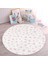 Puanlı Zeminde Pembe Kalpler Çocuk & Genç Odası Makinede Yıkanabilir Kaymaz Tabanlı Yuvarlak Çocuk Halısı 1