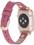 Bouletta Apple Watch Uyumlu Deri Kordon 38-40-41MM Ferro Rt Troklu Cp4 Fuşya 2