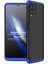 Samsung Galaxy M22 Kılıf Double Dip 360 Protective Siyah Mavi 1