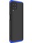Samsung Galaxy M22 Kılıf Double Dip 360 Protective Siyah Mavi 2