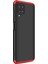Samsung Galaxy A22 Kılıf Double Dip 360 Protective Siyah Kırmızı 2