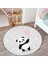Balon Tutan Panda Desenli Çocuk & Genç Odası Makinede Yıkanabilir Kaymaz Tabanlı Yuvarlak Çocuk Halısı 3
