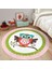 Baykuş Desenli Çocuk & Genç Odası Makinede Yıkanabilir Kaymaz Tabanlı Yuvarlak Çocuk Halısı 1