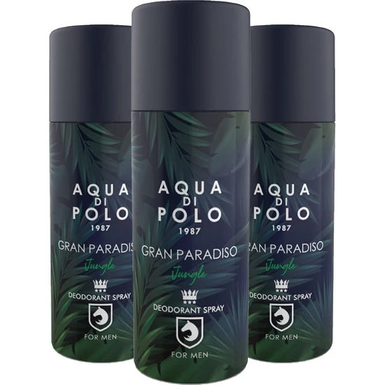 Aqua Di Polo 1987 Gran Paradiso Jungle Deodorant 3'lü