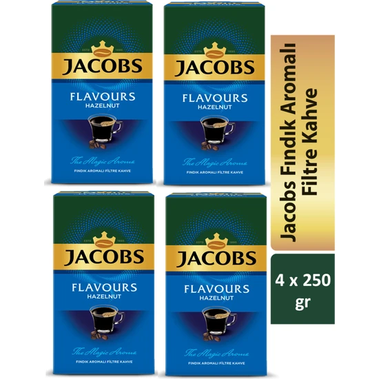 Jacobs Fındık Aromalı Filtre Kahve 4 x 250 gr