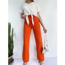 Key Moda Kadın Denim Pantolon Turuncu