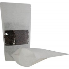 Foodpak Ambalaj Beyaz Pencereli Kraft Doypak