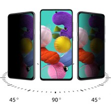 CoverZone Oppo A15   ile Uyumlu Security 5d Gizlilik Filtreli Ekran Koruyucu Cam Ekran Koruyucu Siyah