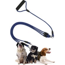 Zsykd Pet Köpek Naylon 3 Içinde 1 Çekirdek Halat Köpek Yürüme Kolları Sap, Uzunluk: 124CM (Mavi) (Yurt Dışından)