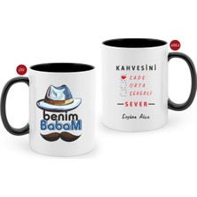 BK Kişiye Özel Benim Babam Tasarımlı Siyah Beyaz Kupa Bardak-1
