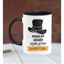 BK Kişiye Özel Babalar Günü Temalı Siyah Kupa Bardak 24-296S