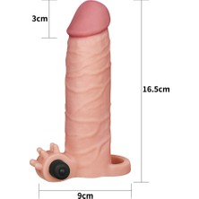 Realistik Titreşimli 5 cm  Uzatmalı Penis Kılıfı