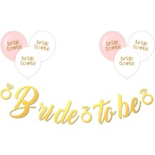 Parti Sürprizi Bride To Be Gold Balonlu Set
