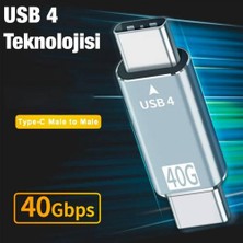 Polham 40GBPS Type-C To Type-C Çevirici Adaptör USB 4 Yüksek Hızda Veri Aktarım Kiti Type-C To Type