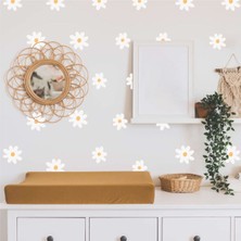 Piksel Grafik Beyaz Papatya Duvar Stickerı